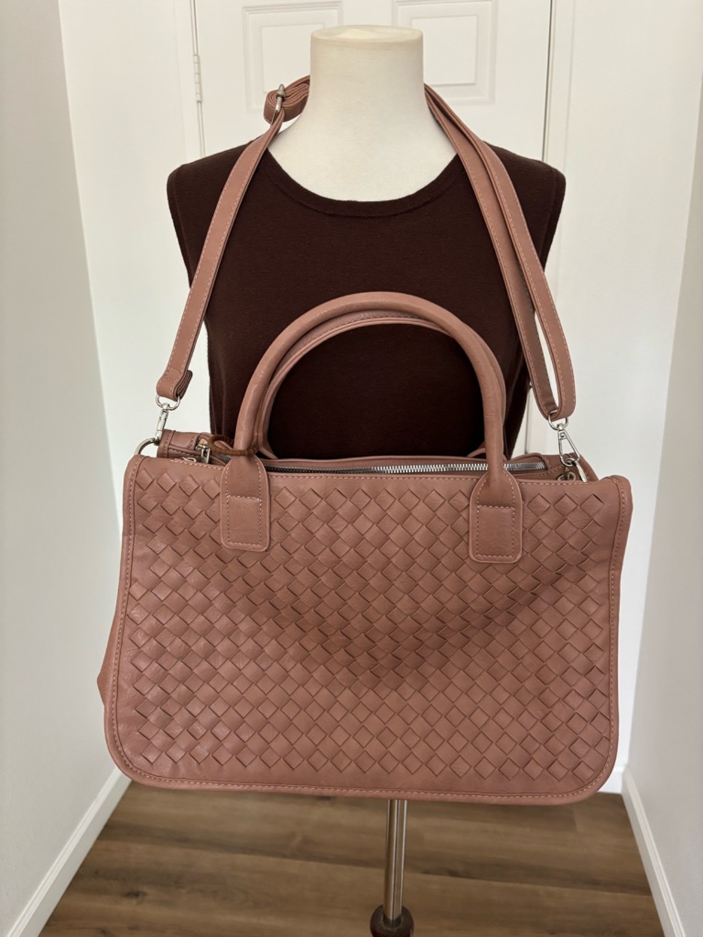 NWOT Woven Leather Satchel - Women Bags